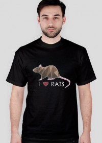 I love RATS 1 koszulka męska czarna