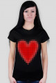 T-shirst serce-piksel (czerwone)