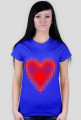 T-shirst serce-piksel (czerwone)