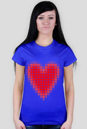 T-shirst serce-piksel (czerwone)