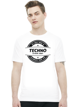 Koszulki męskie TECHNO biała.