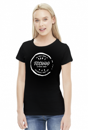 Koszulka damska TECHNO czarna.