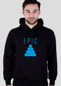 Epic Squares Logo Black Hoodie Men