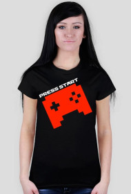 PRESS START PAD orange - black t-shirt WOMEN