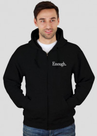Bluza z kapturem zapinana z napisem "Enough."