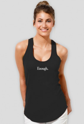 Sportowa koszulka z małym napisem "Enough"