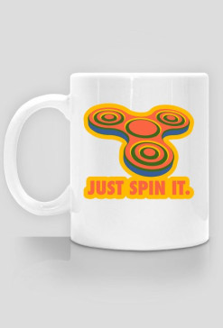 CreativeWear Fidget Spinner Just Spin It Orange Kubek