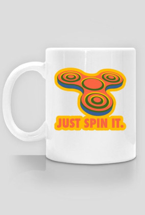 CreativeWear Fidget Spinner Just Spin It Orange Kubek