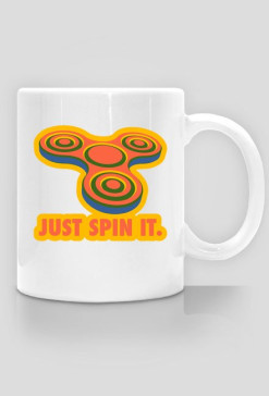 CreativeWear Fidget Spinner Just Spin It Orange Kubek