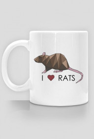 JEDNOSTRONNY kubek I LOVE RATS 1