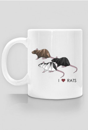 JEDNOSTRONNY kubek I LOVE RATS 2