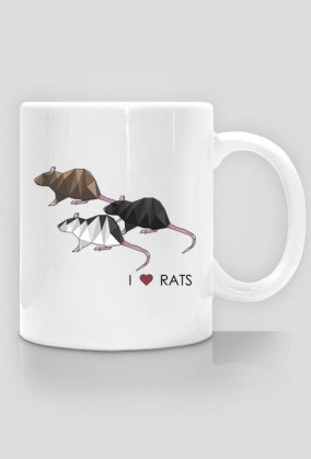 DWUSTRONNY kubek I LOVE RATS 2