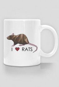 DWUSTRONNY kubek I LOVE RATS 1
