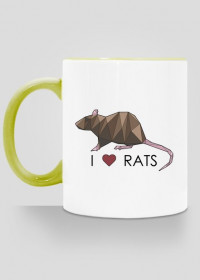 JEDNOSTRONNY kubek I LOVE RATS 1 kolorowy