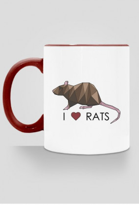 JEDNOSTRONNY kubek I LOVE RATS 1 kolorowy