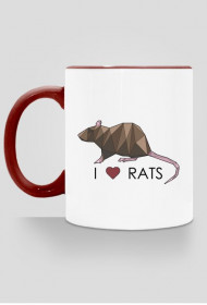 DWUSTRONNY kubek I LOVE RATS 1 kolorowy