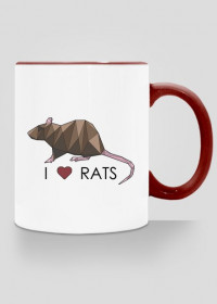 DWUSTRONNY kubek I LOVE RATS 1 kolorowy