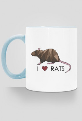 DWUSTRONNY kubek I LOVE RATS 1 kolorowy