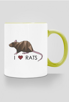 DWUSTRONNY kubek I LOVE RATS 1 kolorowy