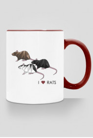 DWUSTRONNY kubek I LOVE RATS 2 kolorowy