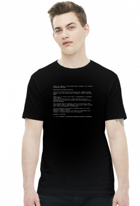 Koszulka czarna - Przemęczenie użytkownika komputera - Blue Screen of Death - - koszulki dla informatyków