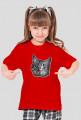 Koszulka dziewczęca z nadrukiem kota