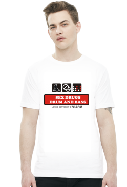 Koszulka DNB Drum and Bass biała