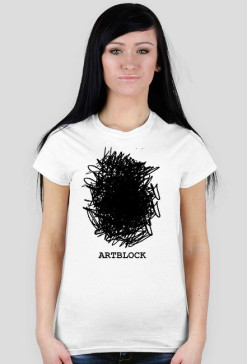 Artblock - nadruk czarny, koszulka damska