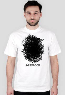 Artblock - nadruk czarny,koszulka męska