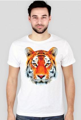 Tygrys low poly koszulka 2
