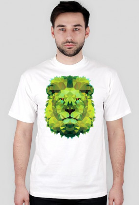 Zielony lew Low Poly koszulka męska