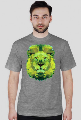 Zielony lew Low Poly koszulka męska