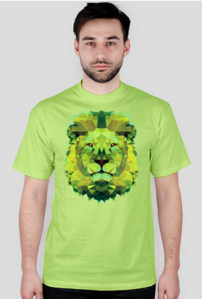 Zielony lew Low Poly koszulka męska