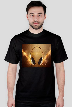 koszulka z nadrukiem "słuchawek z tłem"