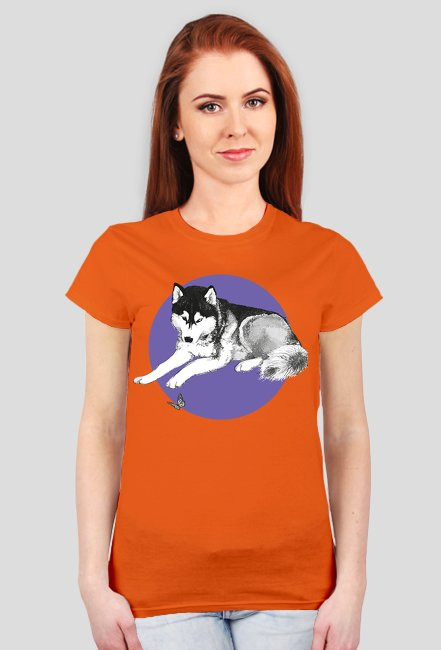 HUSKY I MOTYL t-shirt damski