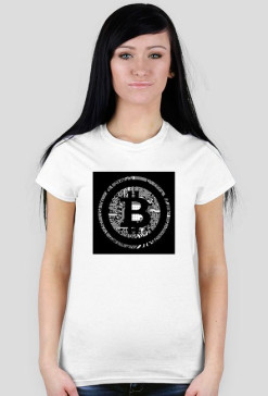 T-Shirt Bitcoin czarny damski