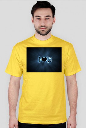 koszulka "I love music" wersja żółta