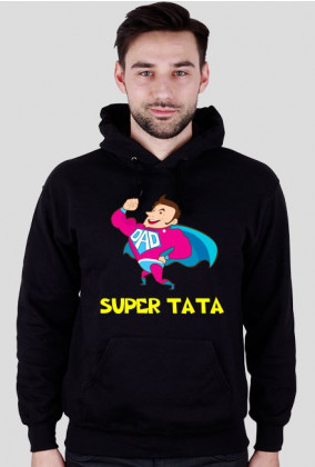 Bluza z kapturem z nadrukiem Super Tata