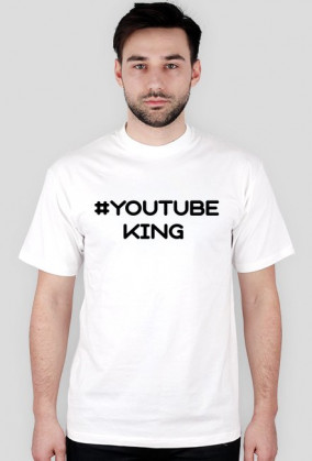 Koszulka Męska #YOUTUBE KING Biała