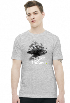 AeroStyle - męska szara koszulka z samolotem 3d