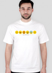 Koszulka męska z nadrukiem emoji i z napisem "emoji LOVE story"