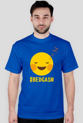 Koszulka męska z nadrukiem emoji i z napisem #BEDGASM