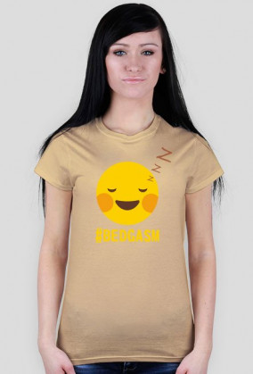 Koszulka damska z nadrukiem emoji i z napisem #BEDGASM