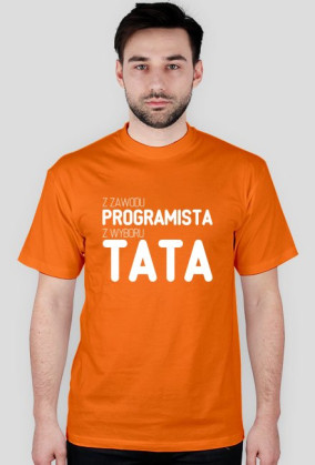 Koszulka - z zawodu programista, z wyboru tata - dziwneumniedziala.com - koszulki dla informatyków - czarna