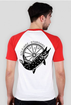 T-shirt kolorowy rękaw Kolejarz Stargard