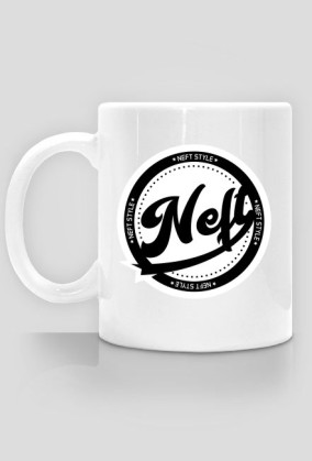 Kubek z czarnym logo i autografem