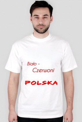 Koszulka Męska kibica Reprezentacji Polski - Polska Biało - Czerwoni - BIAŁA