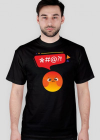 Koszulka męska z nadrukiem emotikonki i napisem: *#@?!   - poppyfield