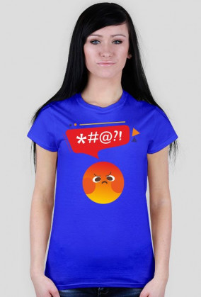 Koszulka damska z nadrukiem emotikonki i napisem: *#@?!   - poppyfield