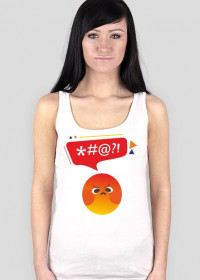 Koszulka damska z nadrukiem emotikonki i napisem: *#@?!   - poppyfield